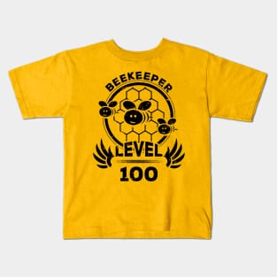 Level 100 Beekeeper Honey Fan Gift Kids T-Shirt